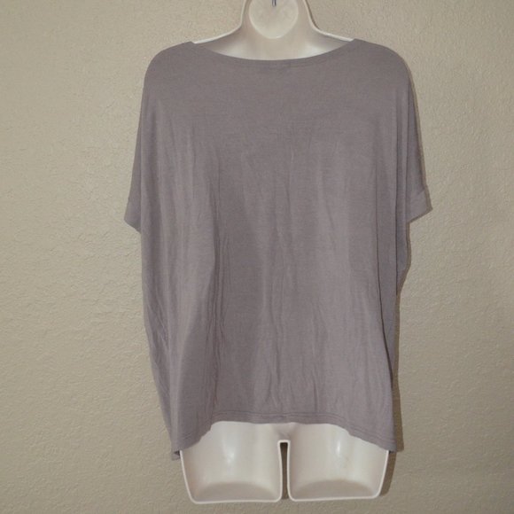 Sz S Tutu & Lilli Taupe Oversized Stretchy T Shirt Top - Picture 5 of 6